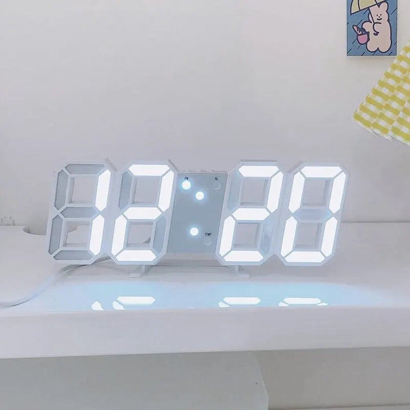 Relógio digital luminoso moda relógio de parede multifuncional criativo